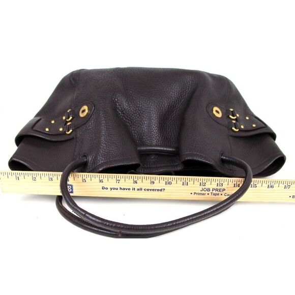 ROOMY Cole Haan DARK BROWN GENUINE LEATHER TOTE SHOULDER BAG HANDBAG PURSE - Picture 15 of 16